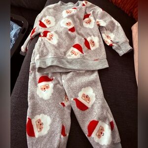 Santa Print Gray Kids Pajamas